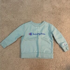 Champion Kids Light Aqua Logo Crewneck Sweatshirt